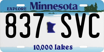 MN license plate 837SVC