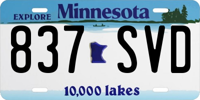 MN license plate 837SVD