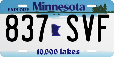 MN license plate 837SVF