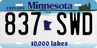 MN license plate 837SWD