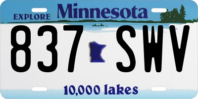 MN license plate 837SWV