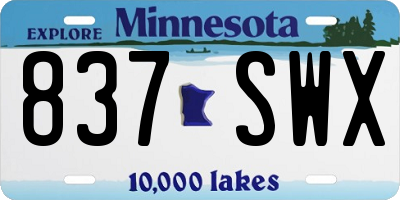 MN license plate 837SWX
