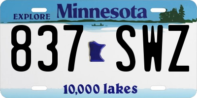 MN license plate 837SWZ