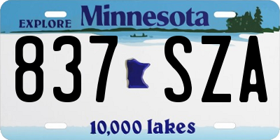 MN license plate 837SZA