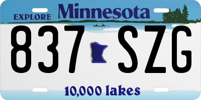 MN license plate 837SZG