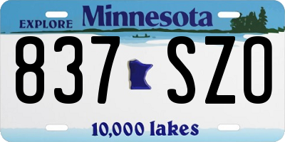 MN license plate 837SZO