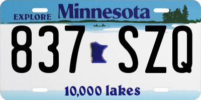 MN license plate 837SZQ