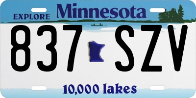 MN license plate 837SZV