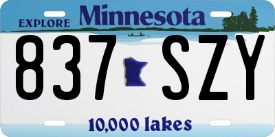 MN license plate 837SZY
