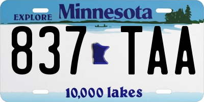 MN license plate 837TAA