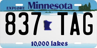 MN license plate 837TAG