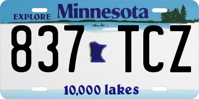 MN license plate 837TCZ