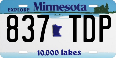 MN license plate 837TDP