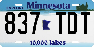 MN license plate 837TDT