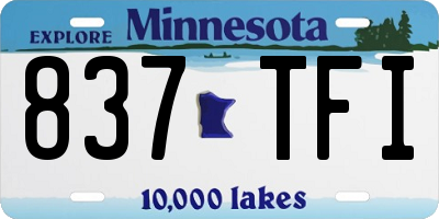 MN license plate 837TFI