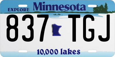 MN license plate 837TGJ