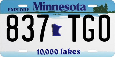 MN license plate 837TGO