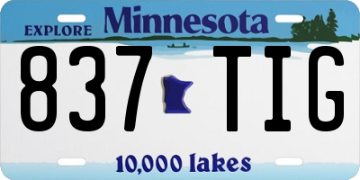 MN license plate 837TIG