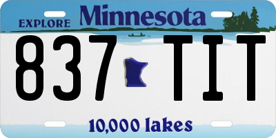 MN license plate 837TIT