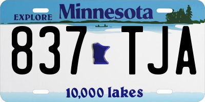 MN license plate 837TJA