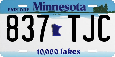 MN license plate 837TJC