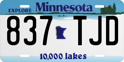 MN license plate 837TJD