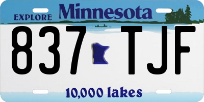 MN license plate 837TJF