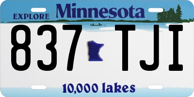 MN license plate 837TJI