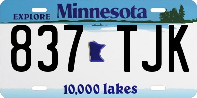MN license plate 837TJK