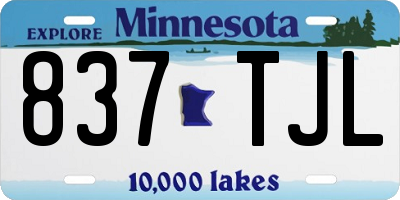 MN license plate 837TJL