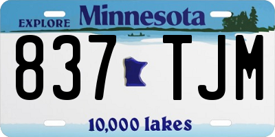 MN license plate 837TJM