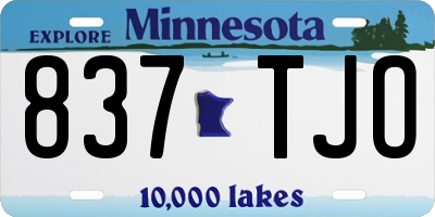 MN license plate 837TJO