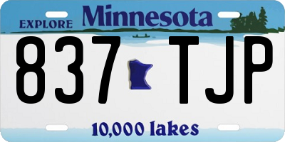 MN license plate 837TJP