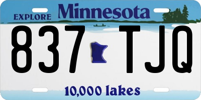 MN license plate 837TJQ