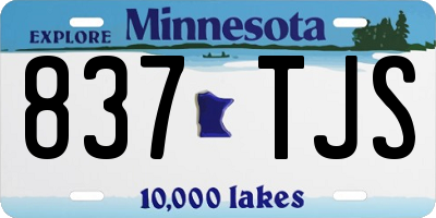 MN license plate 837TJS