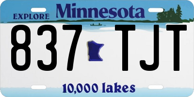 MN license plate 837TJT