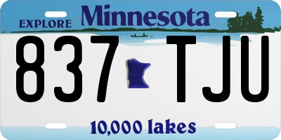 MN license plate 837TJU