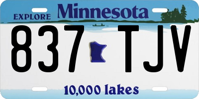 MN license plate 837TJV