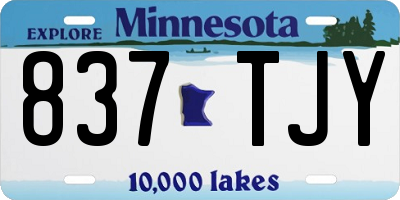 MN license plate 837TJY