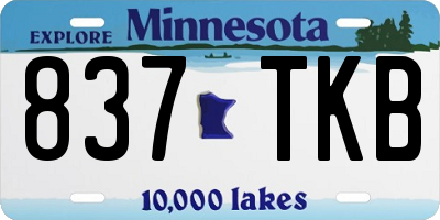 MN license plate 837TKB