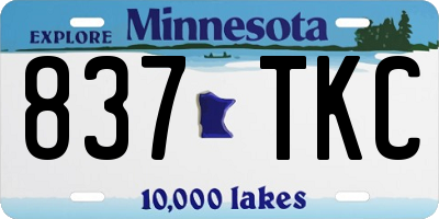 MN license plate 837TKC