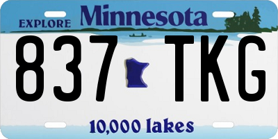 MN license plate 837TKG