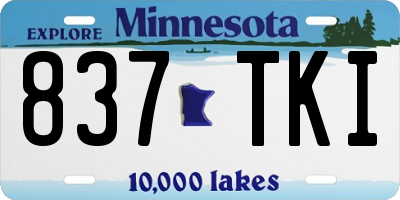 MN license plate 837TKI