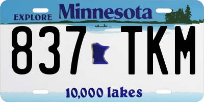 MN license plate 837TKM