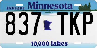 MN license plate 837TKP
