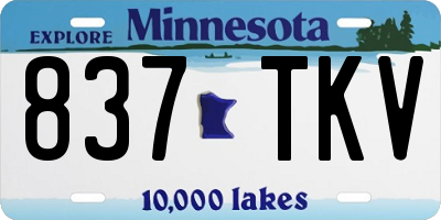 MN license plate 837TKV