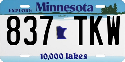 MN license plate 837TKW