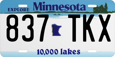 MN license plate 837TKX