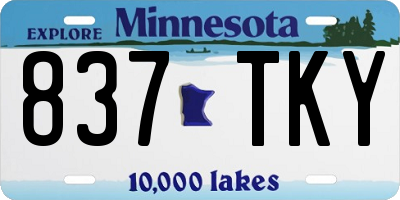 MN license plate 837TKY