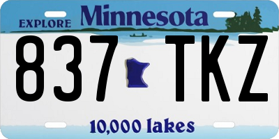 MN license plate 837TKZ